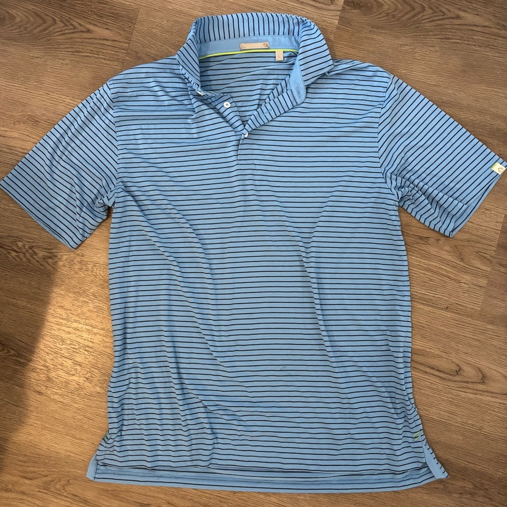 Tasc performance lightweight cloud golf polo Brookline stripe shirt